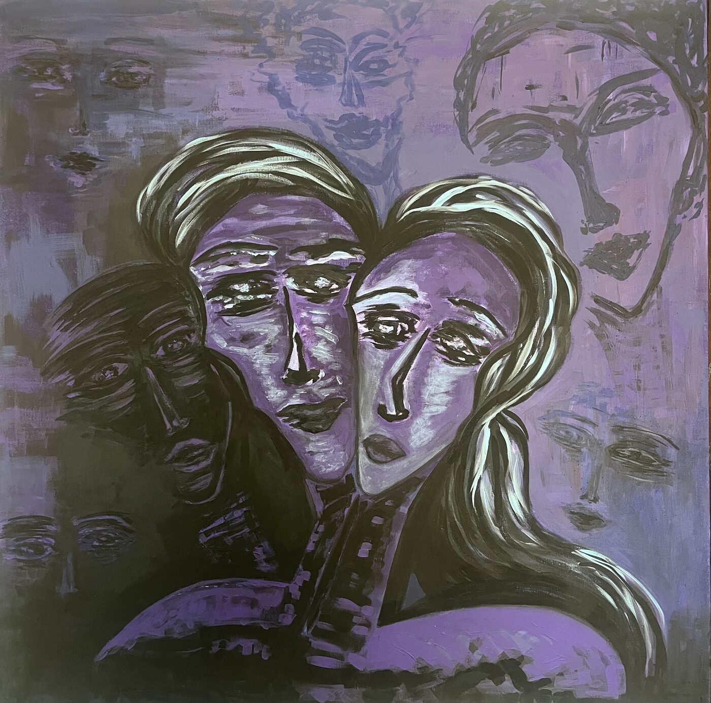 Soulmate, Acrylic on canvas, 100 × 90 cm